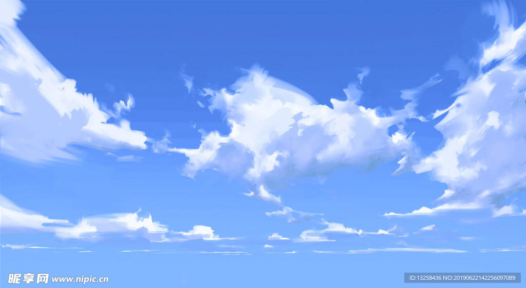 蓝天白云插画