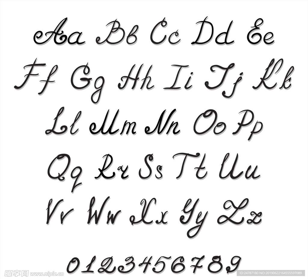 手绘字母数字