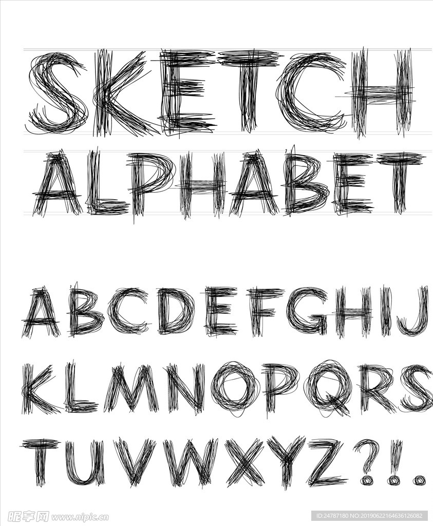 手绘字母