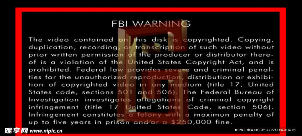 FBI WARNING 错误