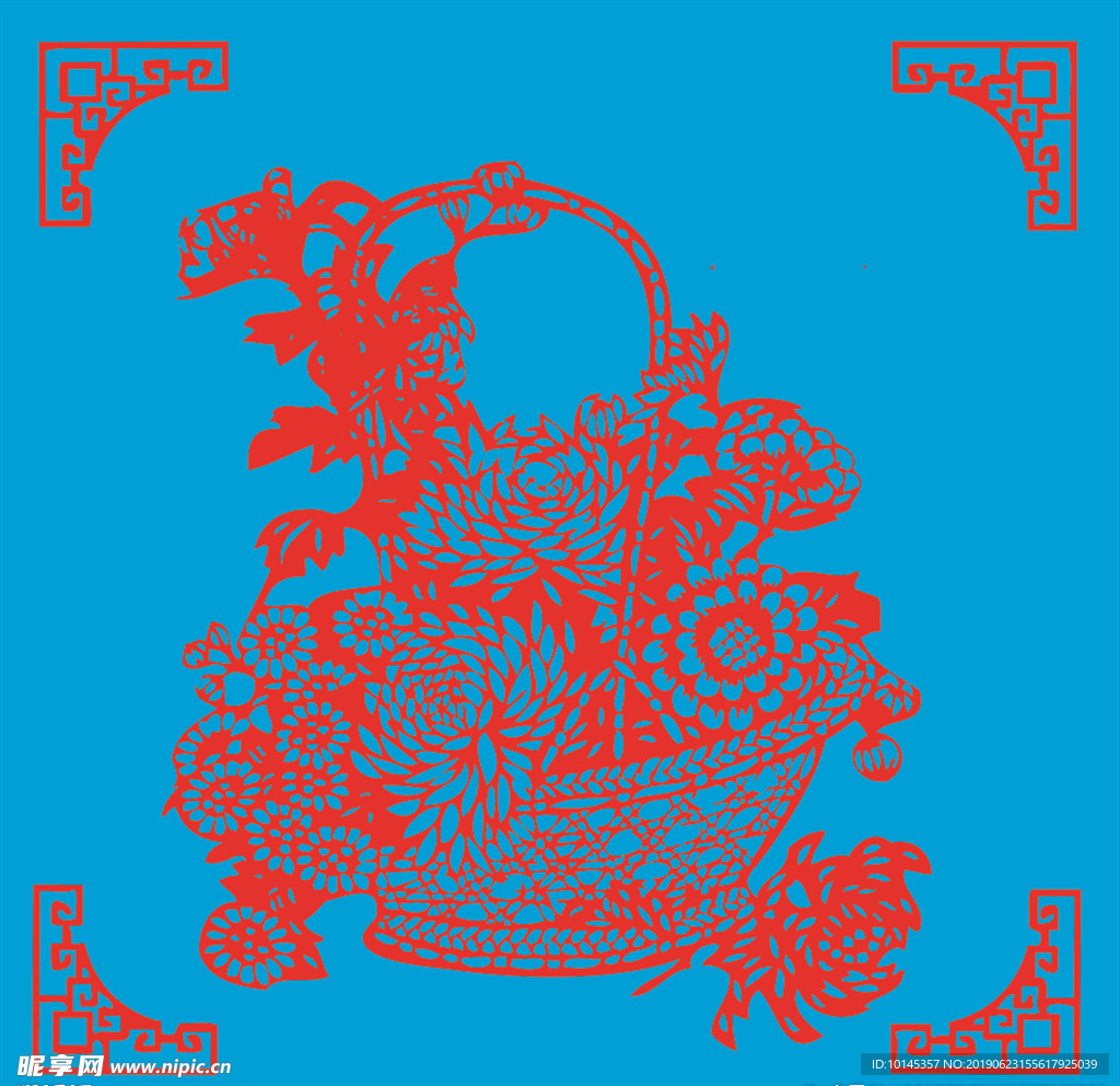 花篮剪纸