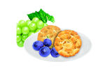 蓝莓 葡萄 饼干 分层图
