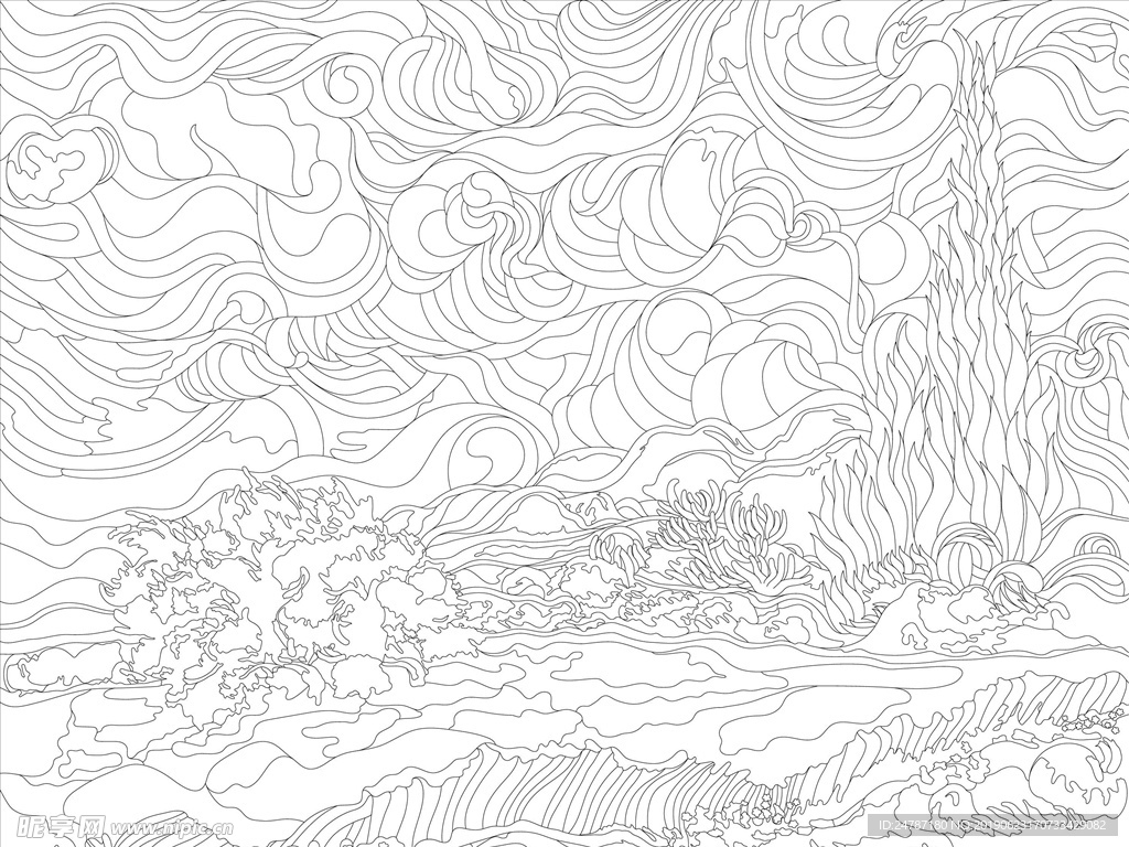 线条风景画