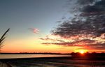 新西兰海滨夕阳风光