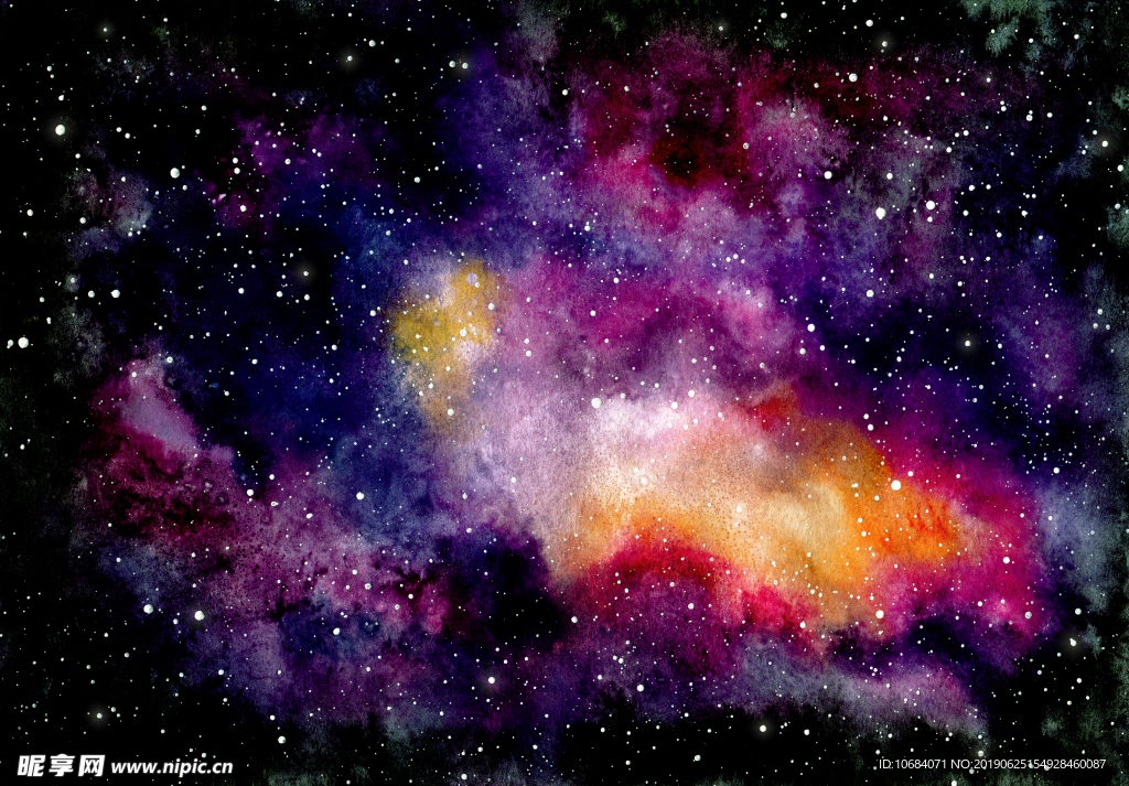 黑色红蓝星空渐变背景
