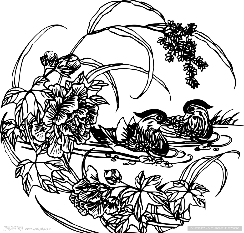鸳鸯戏水图
