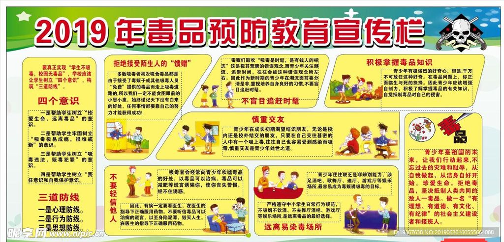 2019年毒预防教育宣传栏