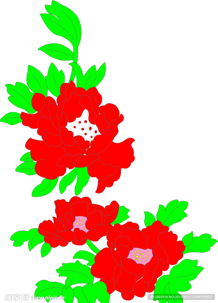 牡丹花矢量图