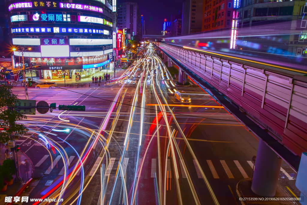 光速灯光夜景