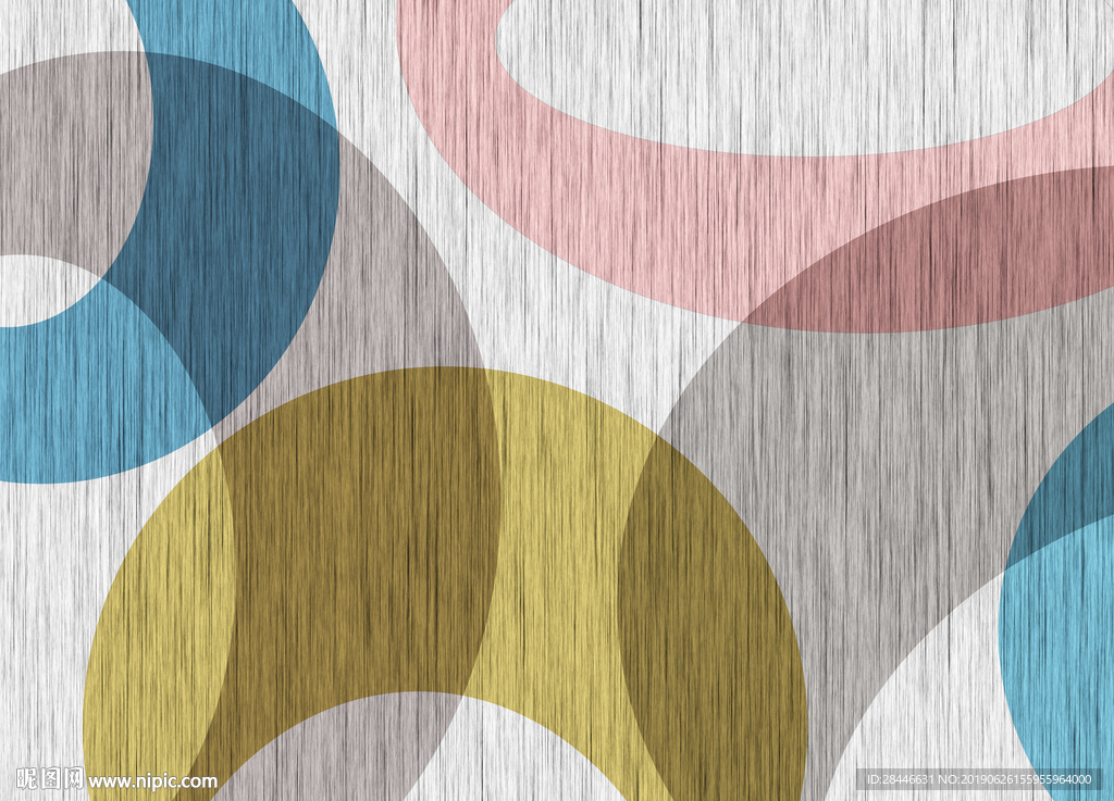 北欧简约时尚几何背景墙地画