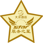 五角星徽章胸牌矢量图