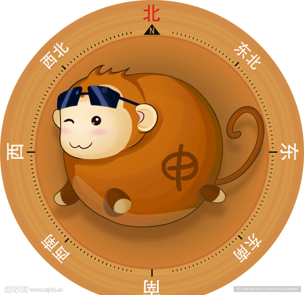 生肖猴指南针