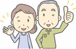 卡通老人夫妻
