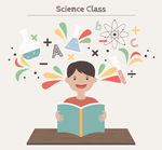 创意科学课堂上的男孩
