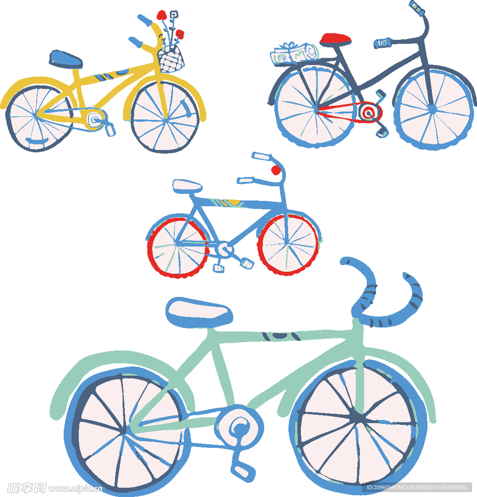 自行车儿童可爱涂鸦