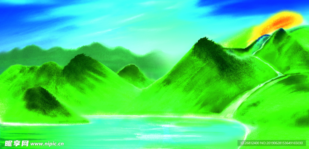 绿色背景