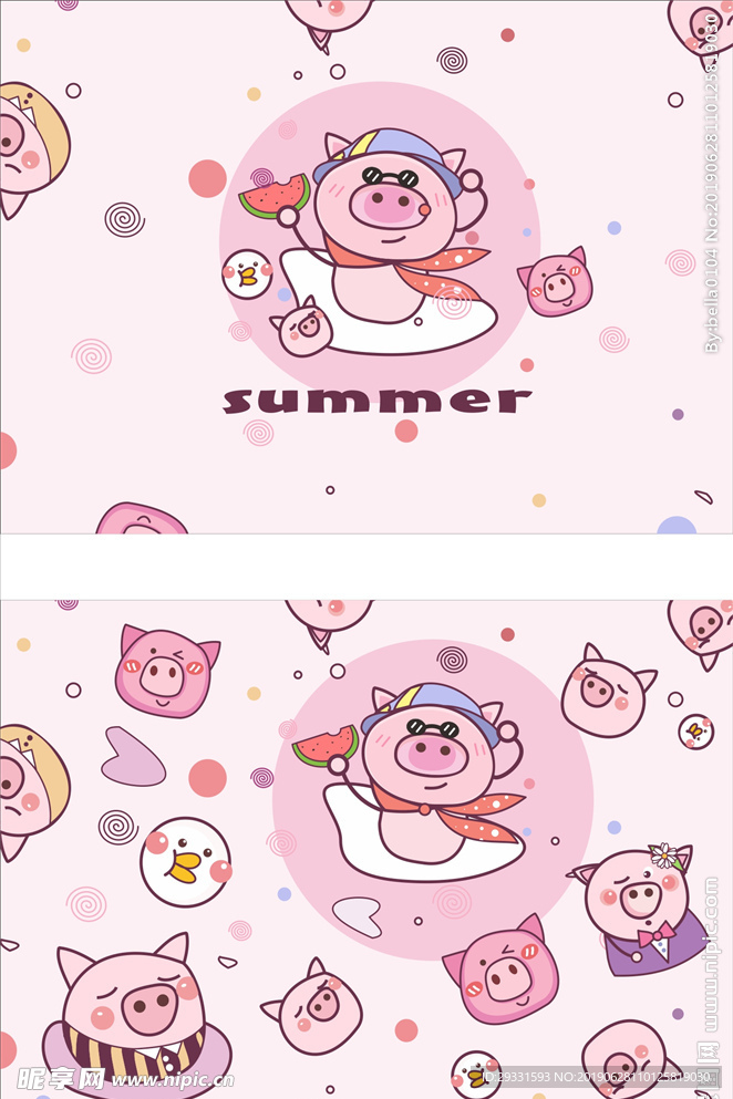 猪猪 壁纸插画