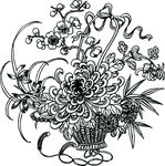 梅兰竹菊花篮