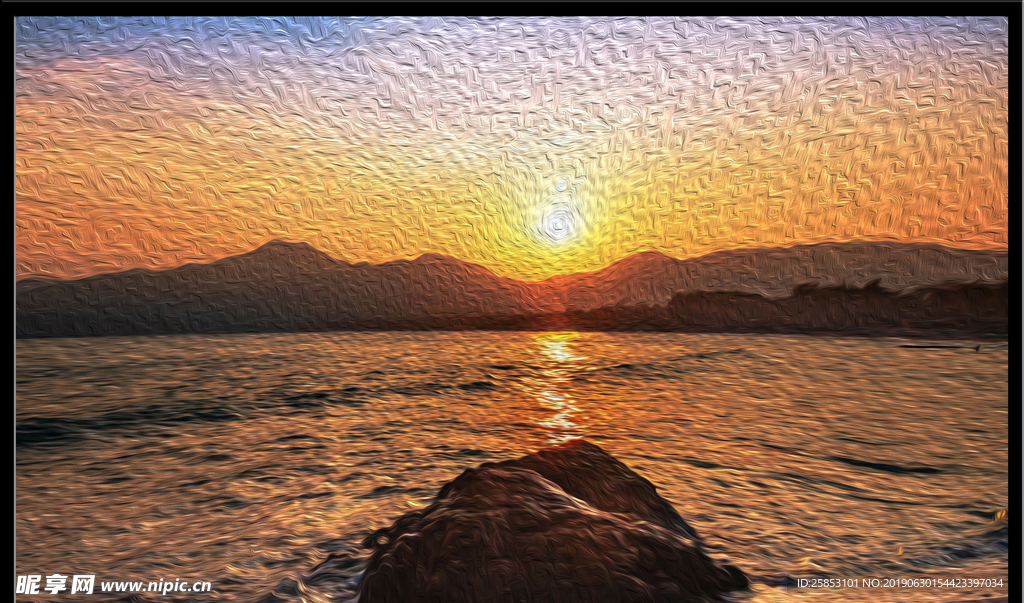 日出油画