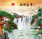松鹤延年 电视背景画图片