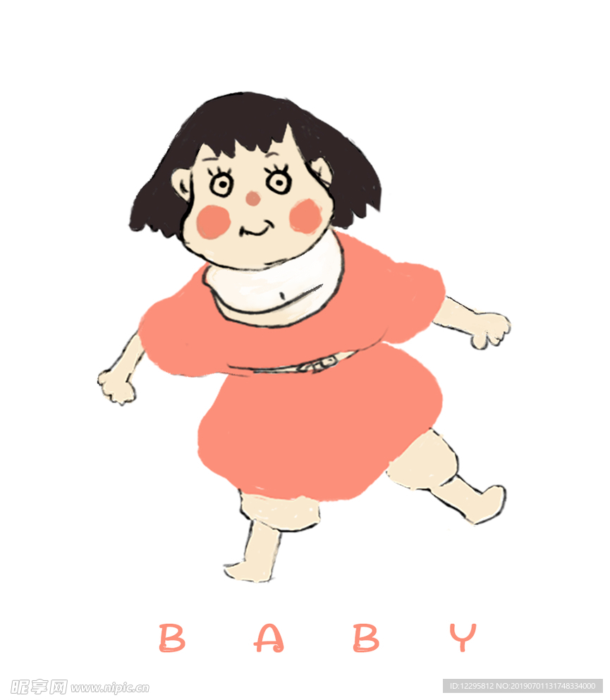 小女孩插画