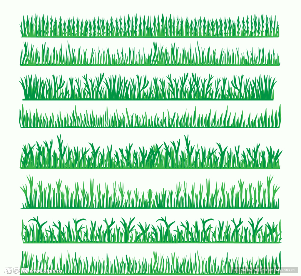 8款绿色草丛设计矢量素材