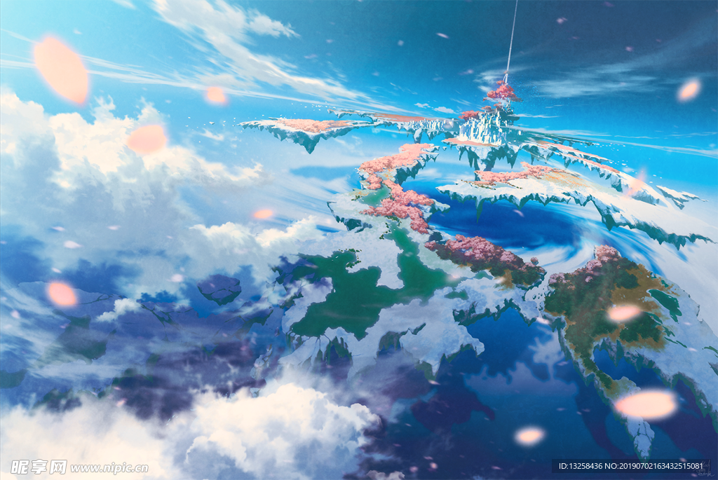 天空海岛插画