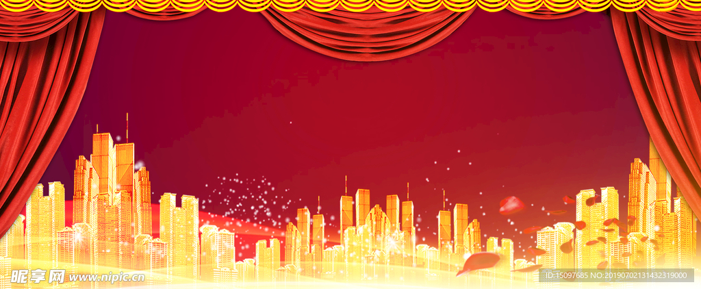 红色地产背景
