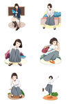 女学生动作