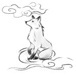 水墨动物元素狐狸手绘中国