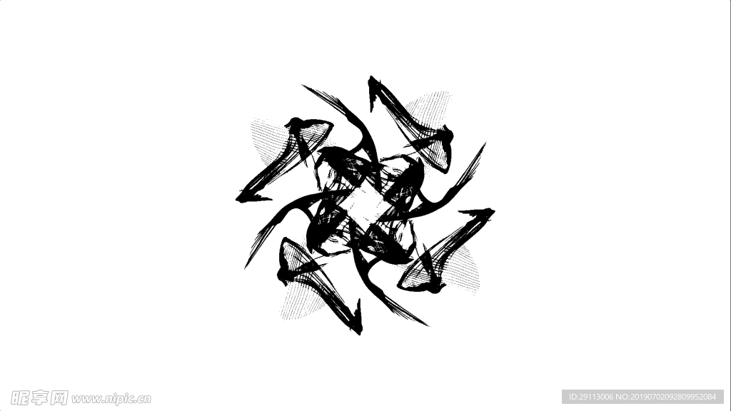 炭笔水墨素材图案