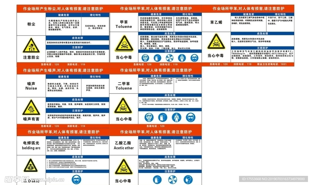 职业病危害 标识 cdr x4