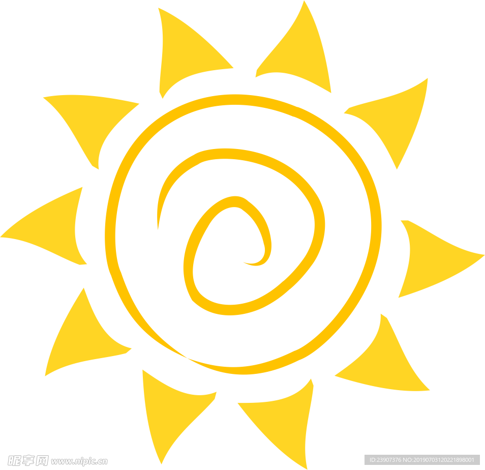手绘卡通太阳