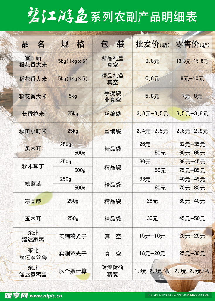 大米水稻背景