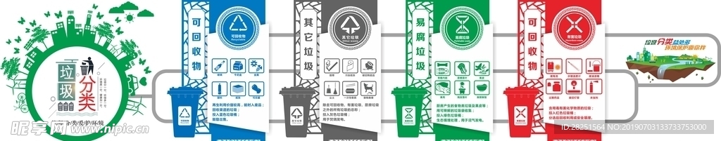 中国风垃圾分类文化墙
