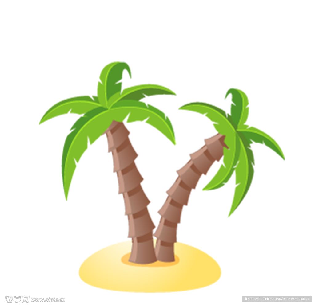 夏天的椰子树简笔画图片 - 制作系手工网