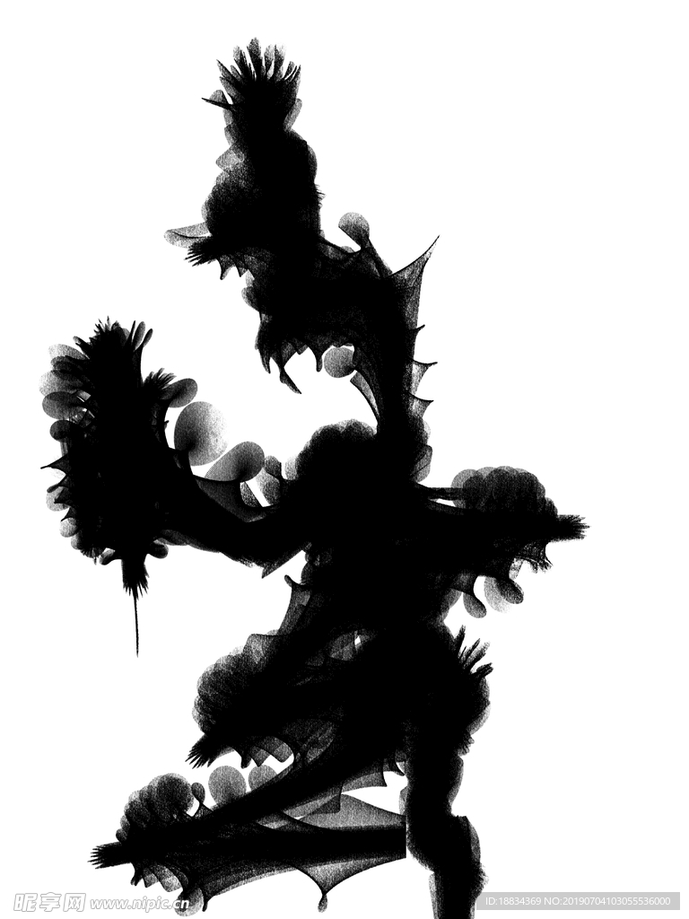 黑白水墨抽象装饰画