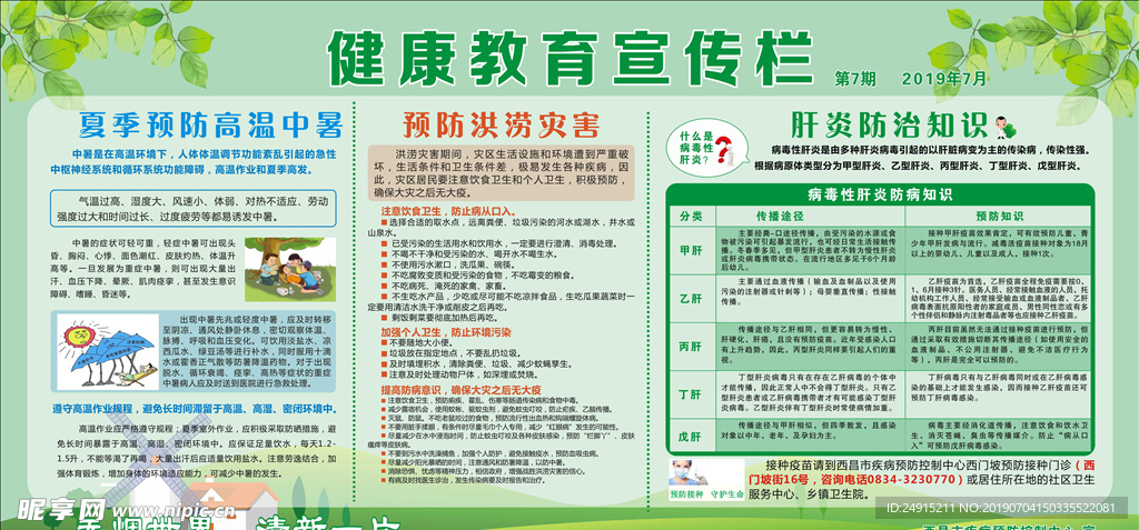 健康教育宣传栏 7月