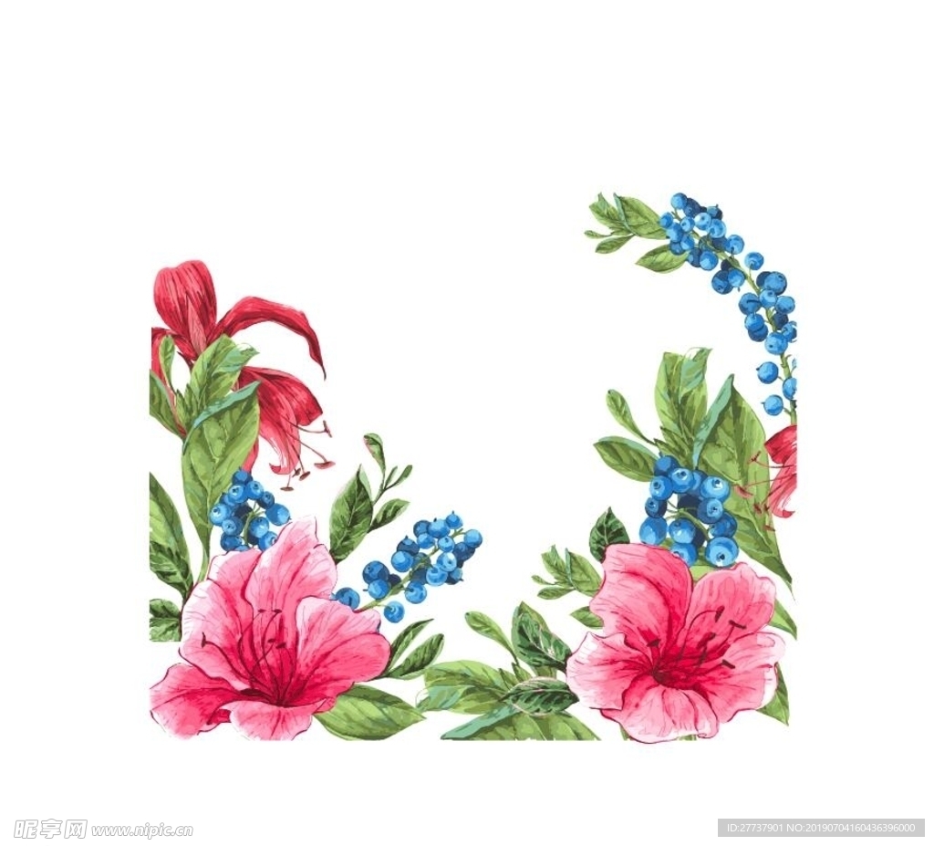 水彩花