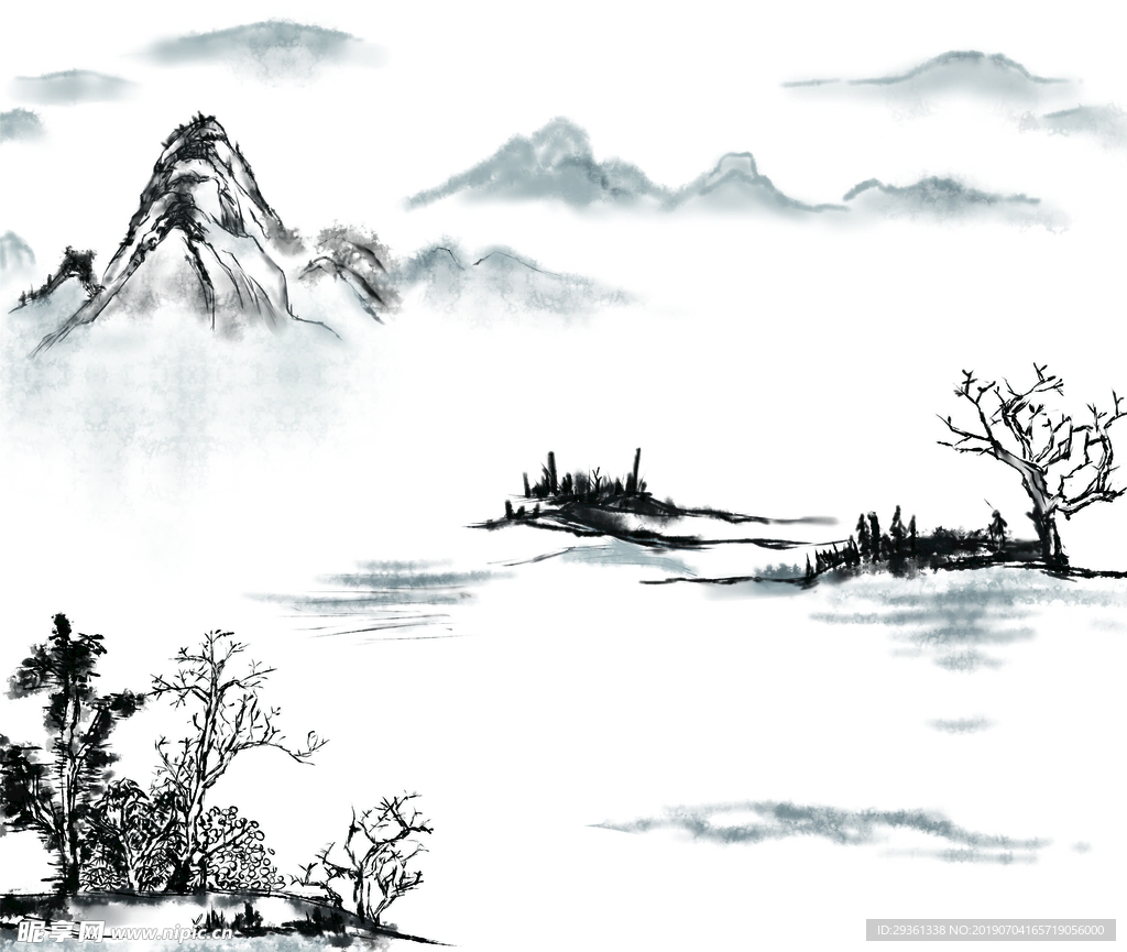 山水水墨画