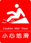 小心地滑标识牌