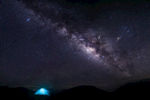 星空下的蓝色帐篷