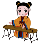 卡通民乐古代人