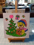 数字油画手工作品圣诞小熊