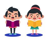 卡通读书小孩