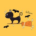卡通小黑猫