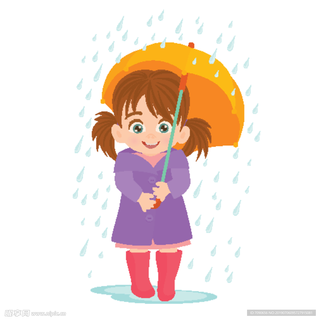 雨中打伞女孩