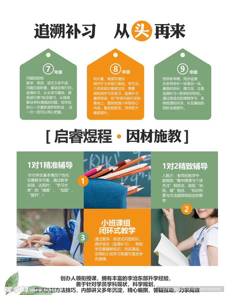辅导班 宣传单  单页 海报