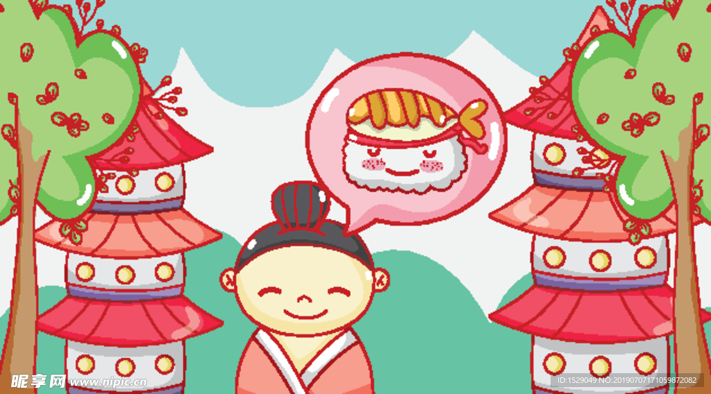 卡通日本寿司