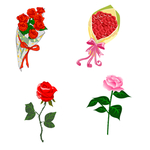 玫瑰花花朵花束